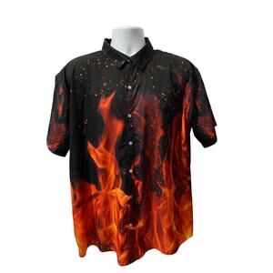Button up Fire Shirt size XXL 26x32x